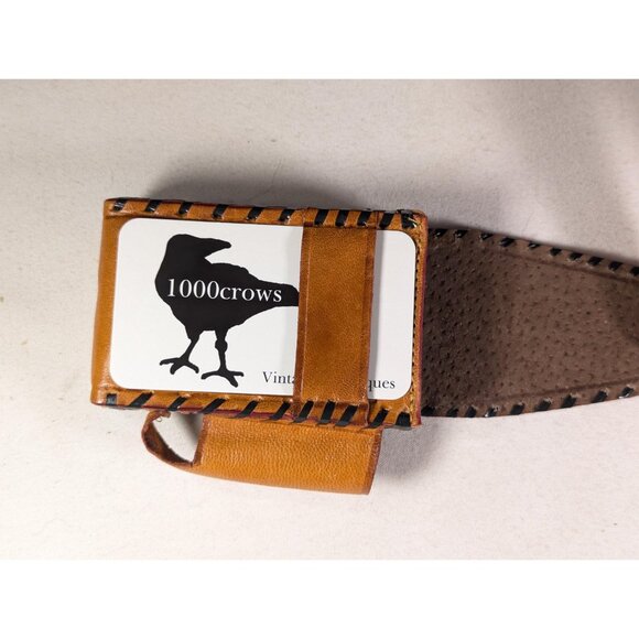 Brown Leather Aztec Calendar cigarette + lighter sleeve, business card sleeve - Picture 8 of 10